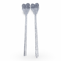 Heart Crystal Fringe Long Pierce