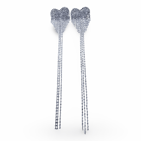 Heart Crystal Fringe Long Pierce