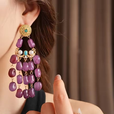 Purple Jellybeans Stone Pierce