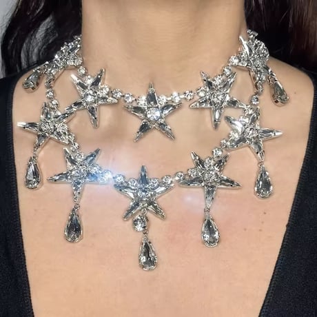 Star Big Crystal Double Necklace