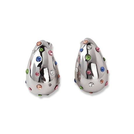 Colorful Stone Teardrop Pierce/2color