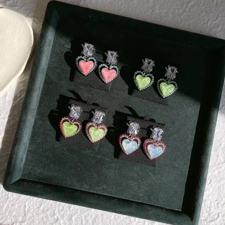 Translucent Candy Heart  Pierce/4color