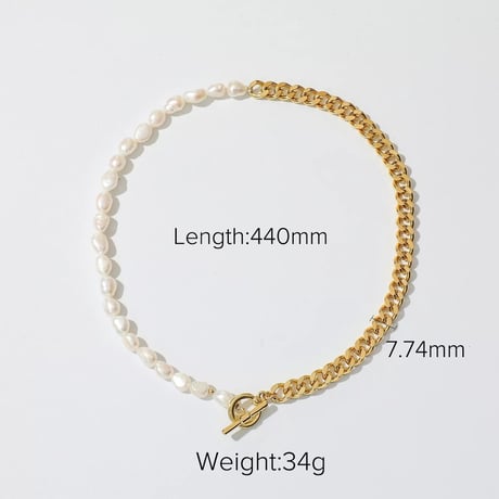 Chain & Pearl Necklace/2color