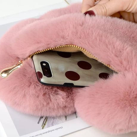 Heart Ecofur Pochette  Bag/6color