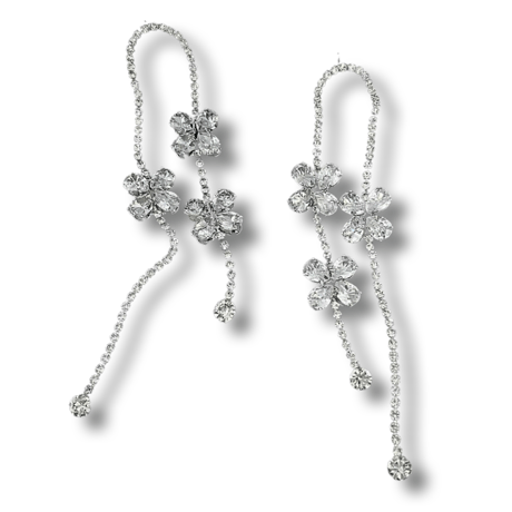 Flower Crystal Long Pierce