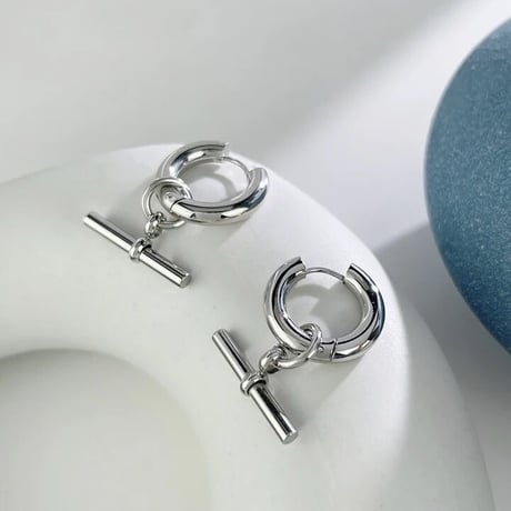 2Way Metal Charm Hoop Pierce/2color