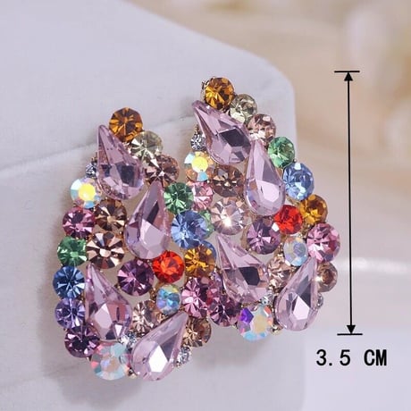 Teardrop Candy Crystal Pierce/2color