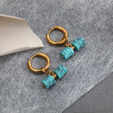 Marble Turquoise Hoop Pierce