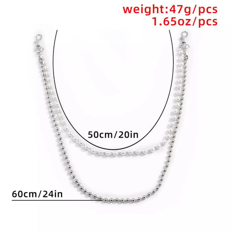 Pearl&Ball Chain Belt
