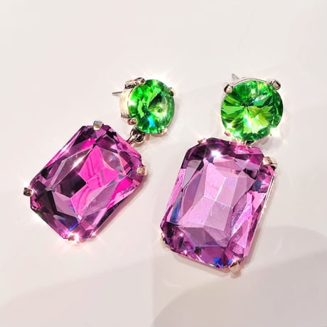 Square Crystal Drop Pierce