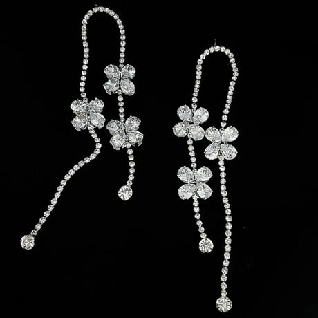 Flower Crystal Long Pierce
