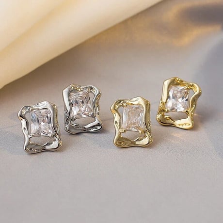 Metal Square Crystal Pierce/2color