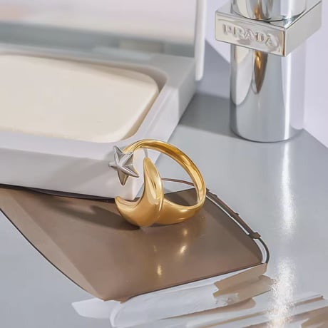 Moon & Star Ring