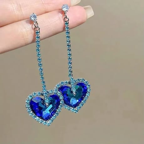 Blue Crystal Heart Pierce