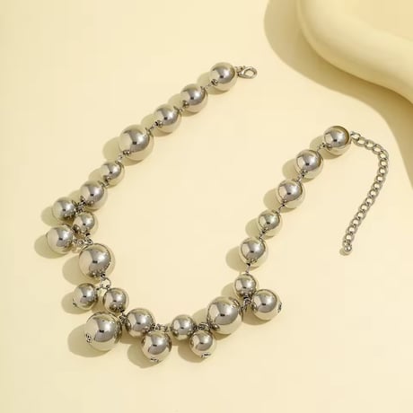 Metal Ball Aggregation Necklace/2color