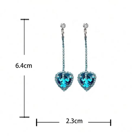 Blue Crystal Heart Pierce