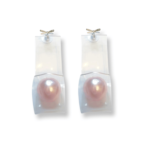 Big Pearl Clear Drop Pierce/2color