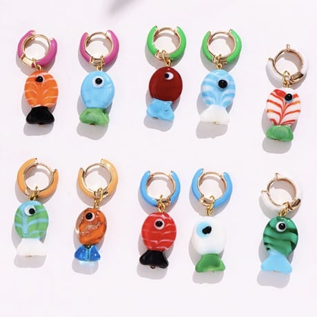 Cute Fish Hoop Pierce/11color
