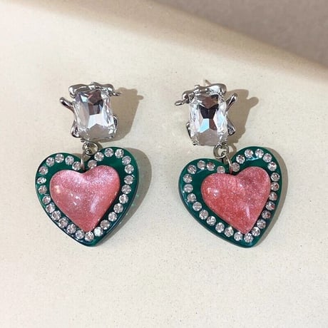 Translucent Candy Heart  Pierce/4color