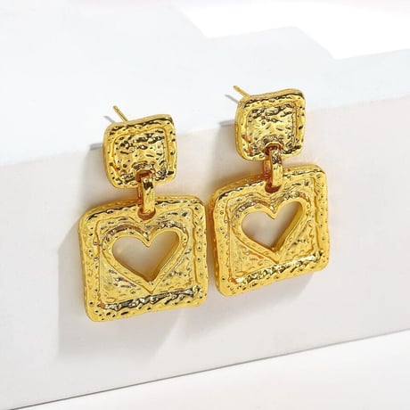 Heart Cut Square Drop Pierce