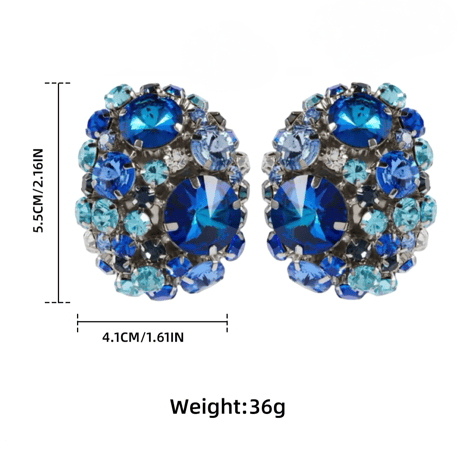 Oval Big Crystal Bijou Earring