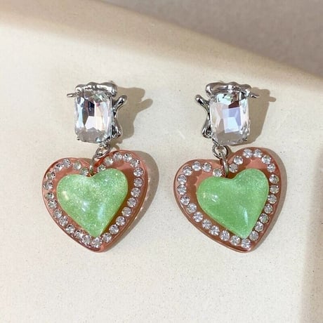 Translucent Candy Heart  Pierce/4color