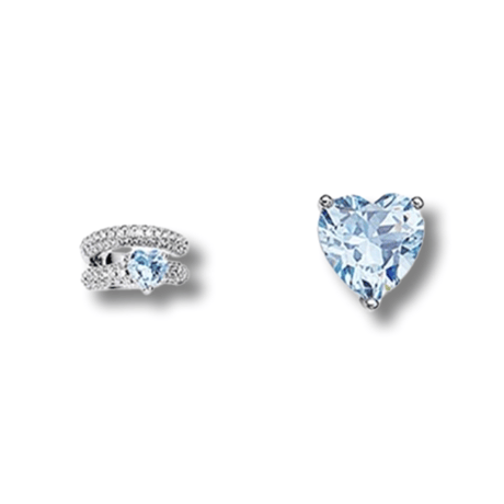 Asymmetry Heart Cubic Earcuff