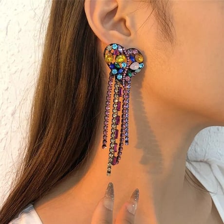 Colorful Heart Long Pierce