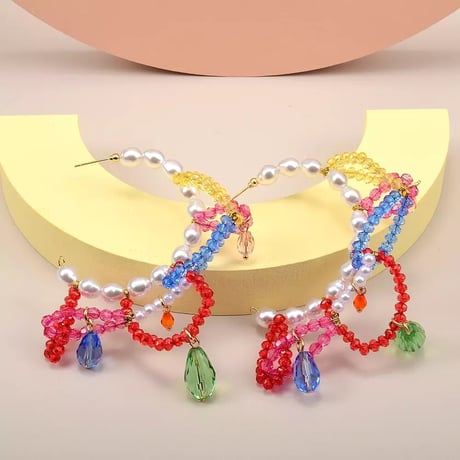 Beads&Pearl Hoop Pierce