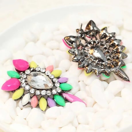 Colorful Bijou Teardrop Pierce