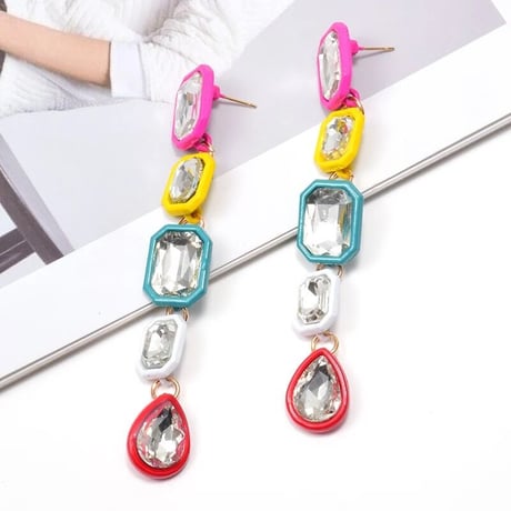 Colorful Octagon Long Pierce