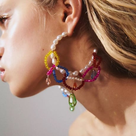Beads&Pearl Hoop Pierce