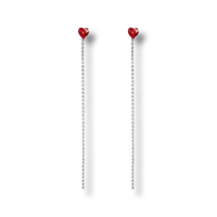 Heart Crystal Long Pierce/2color