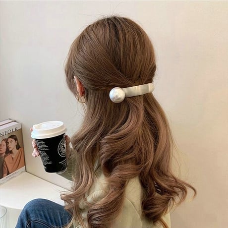 Big Pearl Metal Hair Clip/2color