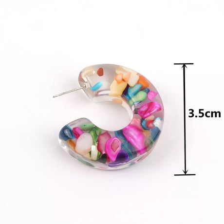 Shell&Pearl Resin Hoop Pierce