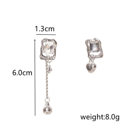 Asymmetry Metal Square Crystal Pierce