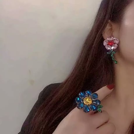 Crystal Flower Pierce/2color