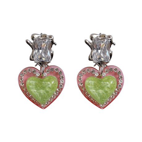 Translucent Candy Heart  Pierce/4color