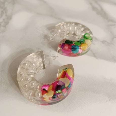 Shell&Pearl Resin Hoop Pierce
