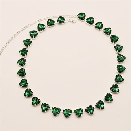 Heart Crystal Necklace/3color