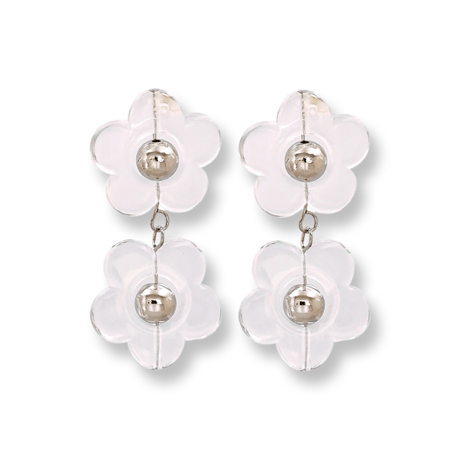 Double Flower Clear Pierce