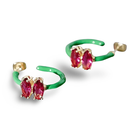 Double Crystal Hoop Pierce