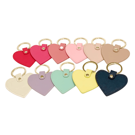 【Custom Order】Leather Heart Keyring/24color