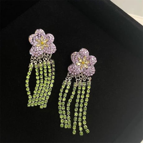 Violet Crystal Fringe Pierce