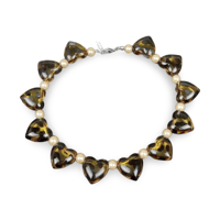Leopard Heart&Pearl Necklace