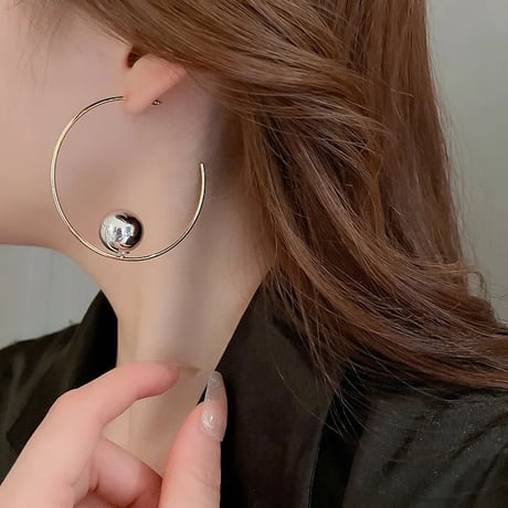 Metal Ball Hoop Pierce/2color