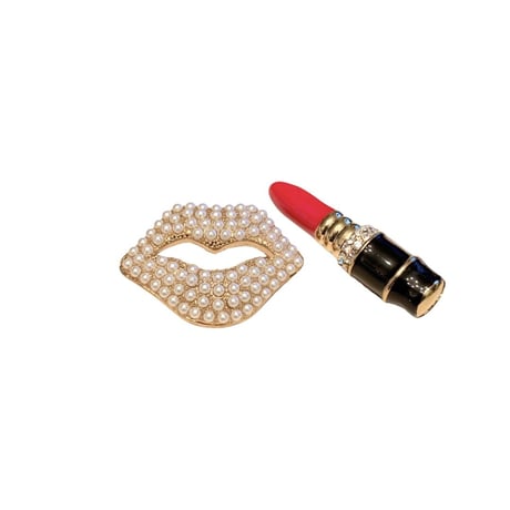 Lip&Lip Stick Brooch