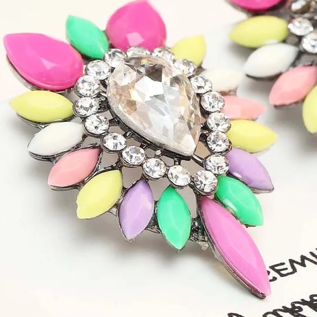 Colorful Bijou Teardrop Pierce