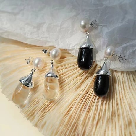 Pearl & Round Drops Pierce/2color