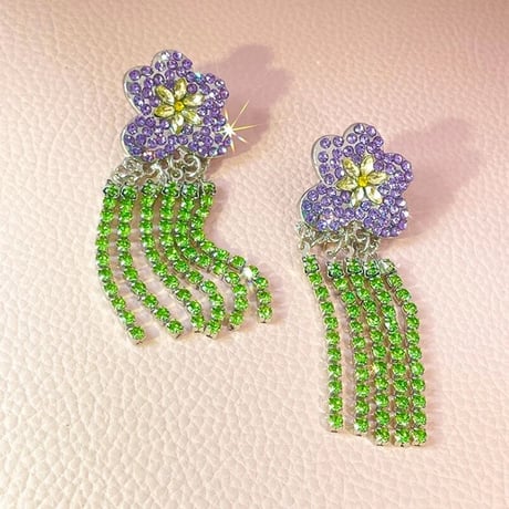 Violet Crystal Fringe Pierce